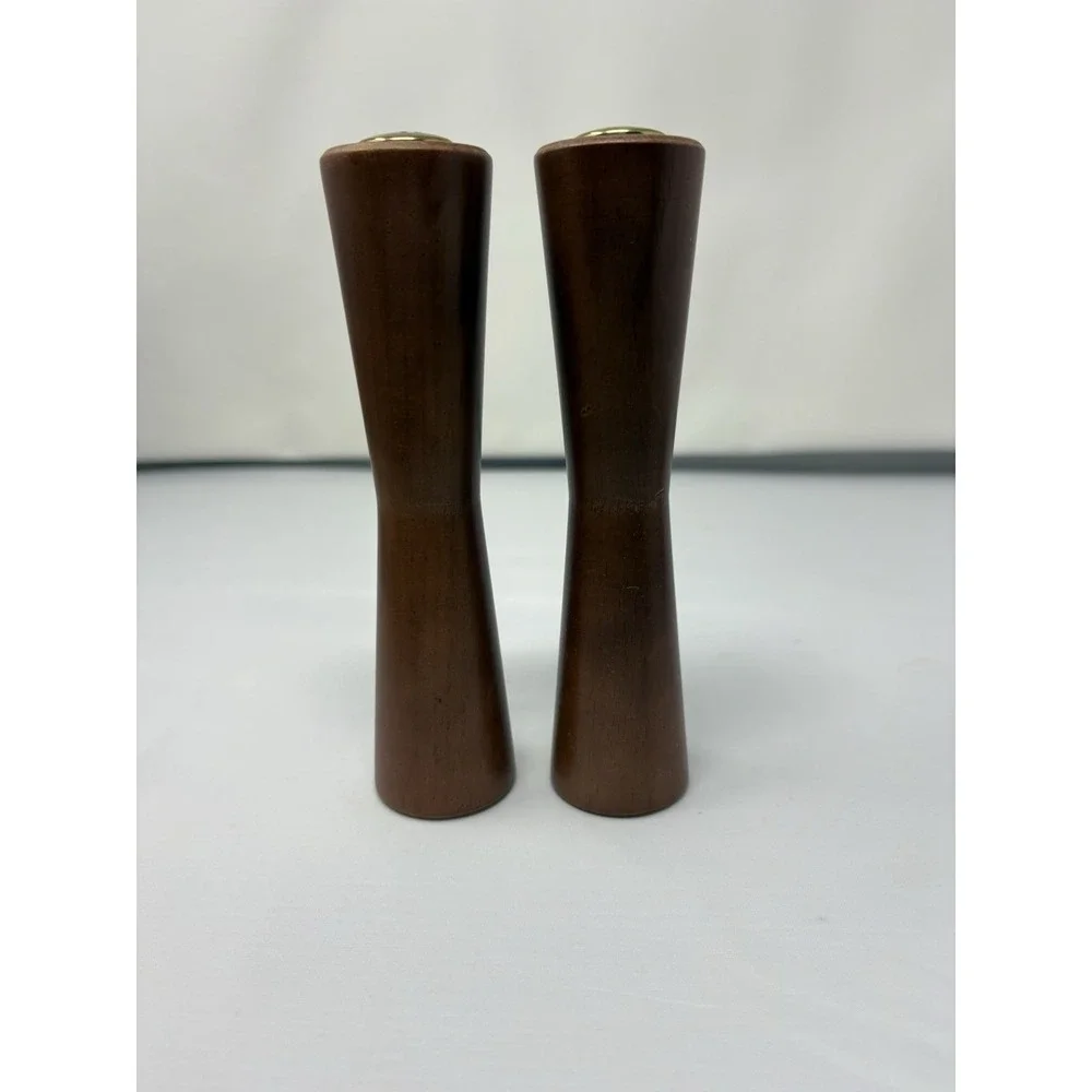 Vintage MCM wooden salt and‎ pepper shakers Florida Danish modern flamingo palm